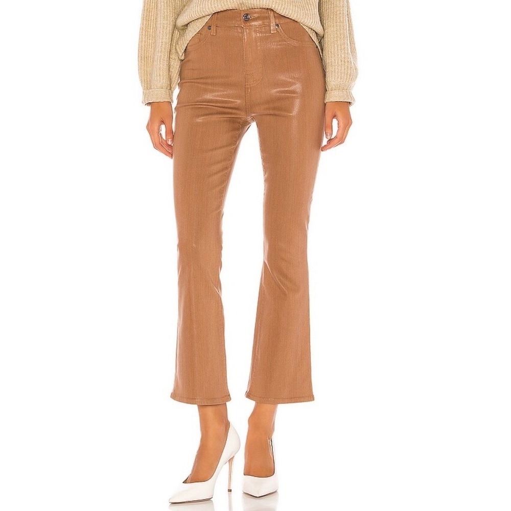 7 For All Mankind Womens Size 26 High Waist Slim Kick Pants Coated Penny